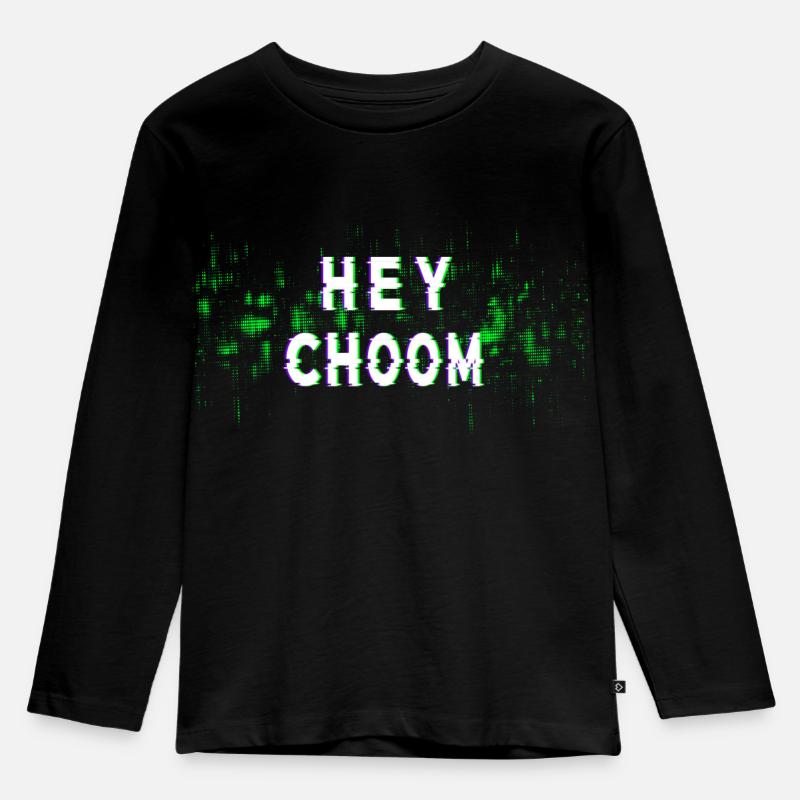 hey choom - Kinder Premium Bio Langarmshirt - Schwarz