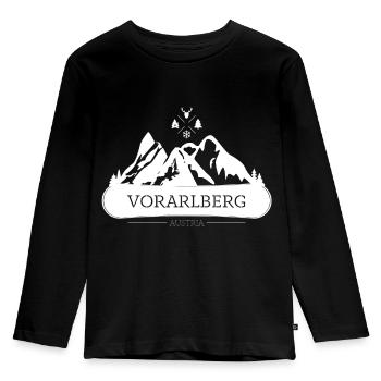 Winterparadies Vorarlberg - Kinder Premium Bio Langarmshirt - Schwarz - Vorne - AI Model Kid Male (0cm)