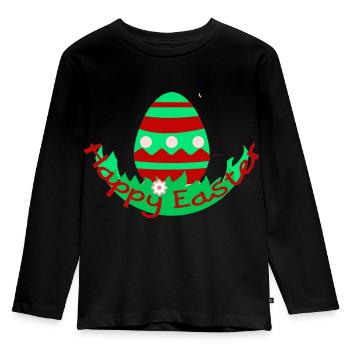 Ostern - Kinder Premium Bio Langarmshirt - Schwarz - Vorne - AI Model Kid Male (0cm)