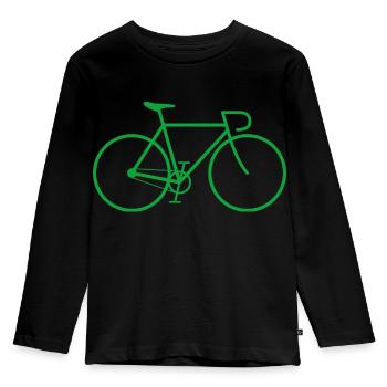 Fixie bike green - Kinder Premium Bio Langarmshirt - Schwarz - Vorne - AI Model Kid Male (0cm)