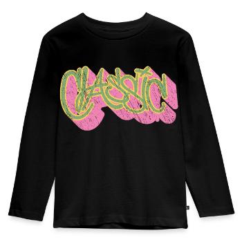 Graffiti Classic T-Shirt - Kinder Premium Bio Langarmshirt - Schwarz - Vorne - AI Model Kid Male (0cm)