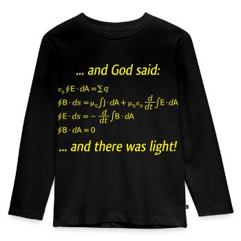 Es werde Licht - Kinder Premium Bio Langarmshirt - Schwarz - Vorne - AI Model Kid Male (0cm)