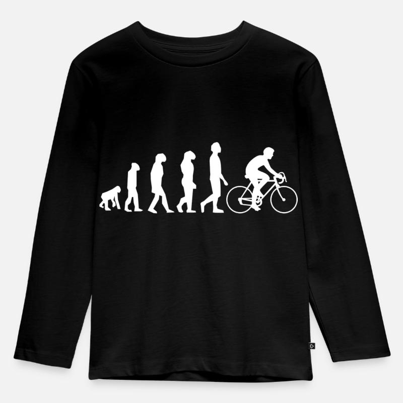 Radfahren Evolution - Kinder Premium Bio Langarmshirt - Schwarz