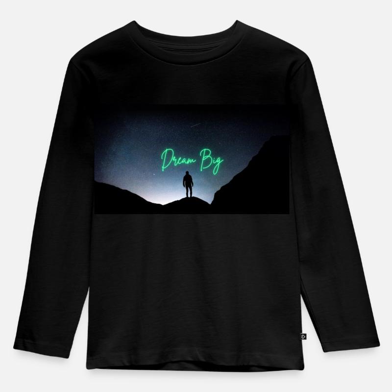 Dream big - Kinder Premium Bio Langarmshirt - Schwarz