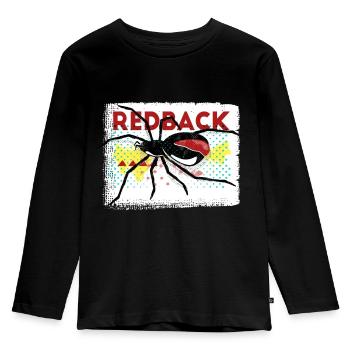 Rotrückenspinne - Kinder Premium Bio Langarmshirt - Schwarz - Vorne - AI Model Kid Male (0cm)