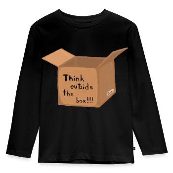 Think outside thebox - Kids' Premium Longsleeve Shirt - black - Front - AI Model Kid Male (0cm)
