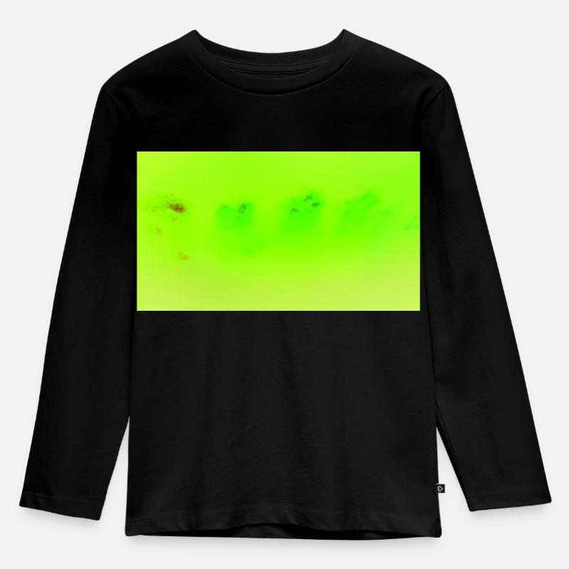 Neon Green 15 - Kinder Premium Bio Langarmshirt - Schwarz
