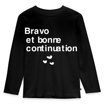Bravo et bonne continuation - T-shirt manches longues Premium Enfant - noir - Devant - AI Model Kid Male (0cm)