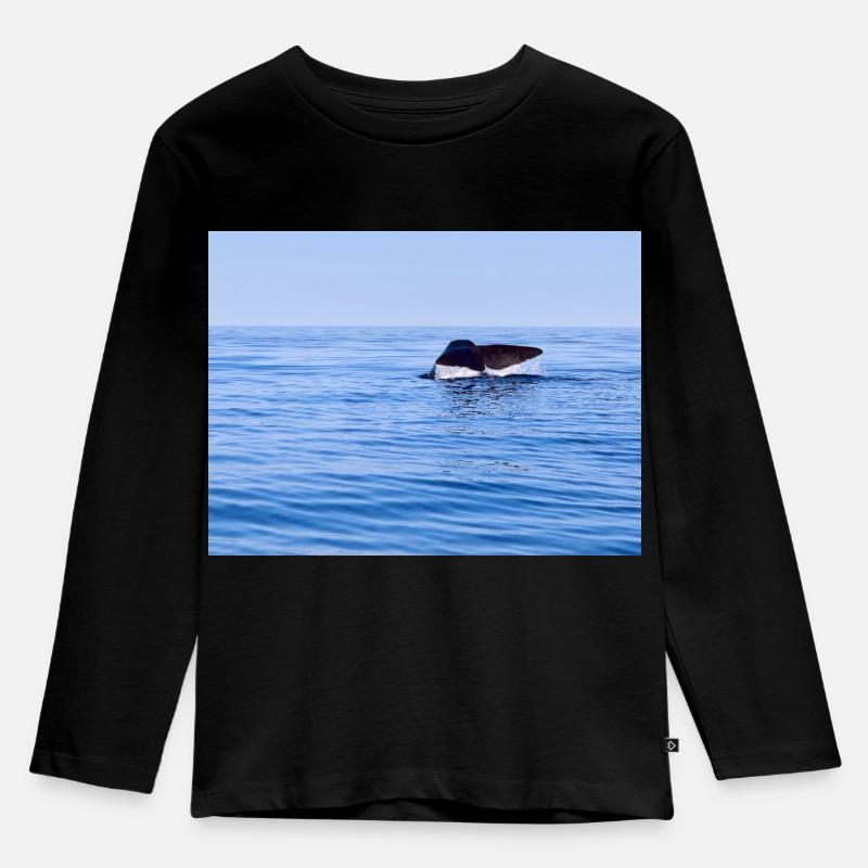 Wal - Kinder Premium Bio Langarmshirt - Schwarz