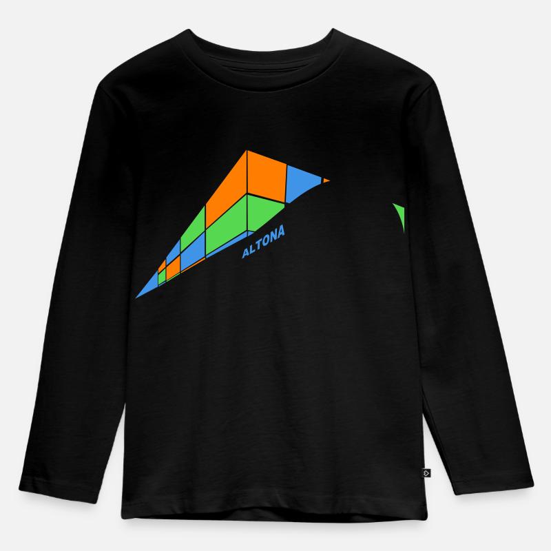 Containerschiff Altona - Kinder Premium Bio Langarmshirt - Schwarz