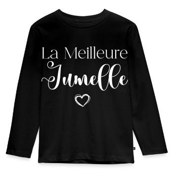 La Meilleure Jumelle - T-shirt manches longues Premium Enfant - noir - Devant - AI Model Kid Male (0cm)