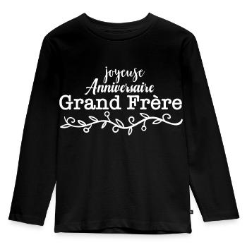 joyeuse anniversaire grand frère - T-shirt manches longues Premium Enfant - noir - Devant - AI Model Kid Male (0cm)