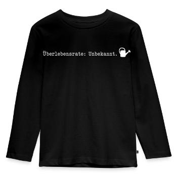 Überlebensrate Unbekannt Pflanzen Gärtner Humor - Kinder Premium Bio Langarmshirt - Schwarz - Vorne - AI Model Kid Male (0cm)