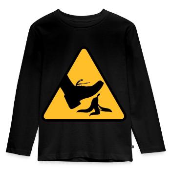 Risk of slipping with a banana - Kids' Premium Longsleeve Shirt - black - Front - AI Model Kid Male (0cm)