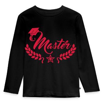 Master degree - Kids' Premium Longsleeve Shirt - black - Front - AI Model Kid Male (0cm)