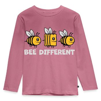 bee different Bienen Zitat - Kinder Premium Bio Langarmshirt - Mauve - Vorne - AI Model Kid Female (0cm)