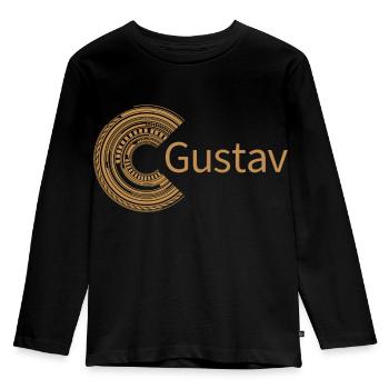 Für Gustav - Kinder Premium Bio Langarmshirt - Schwarz - Vorne - AI Model Kid Male (0cm)