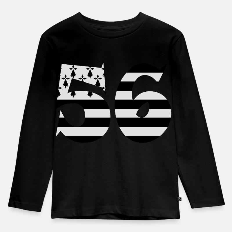 56 Britannien Flagge - Kinder Premium Bio Langarmshirt - Schwarz