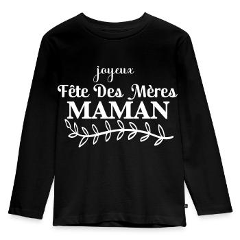 joyeux Fête Des Mères MAMAN - T-shirt manches longues Premium Enfant - noir - Devant - AI Model Kid Male (0cm)