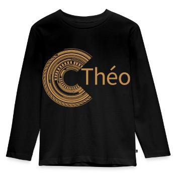 For Théo - Kids' Premium Longsleeve Shirt - black - Front - AI Model Kid Male (0cm)
