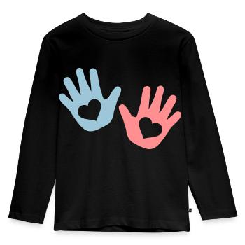 Hände - Kinder Premium Bio Langarmshirt - Schwarz - Vorne - AI Model Kid Male (0cm)