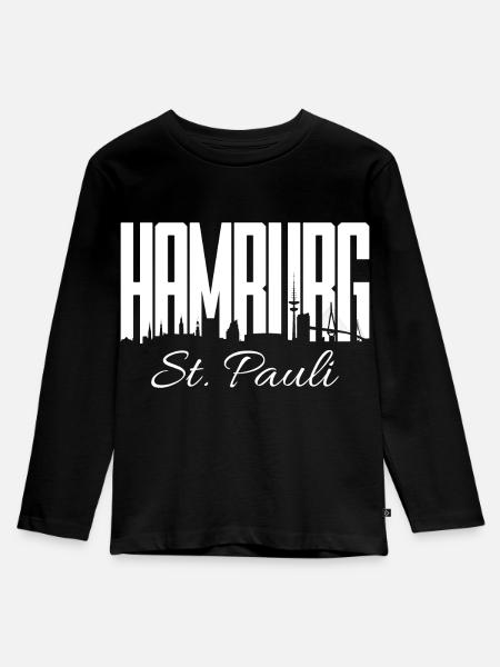 HAMBURG ST. PAULI - Kinder Premium Bio Langarmshirt - Schwarz