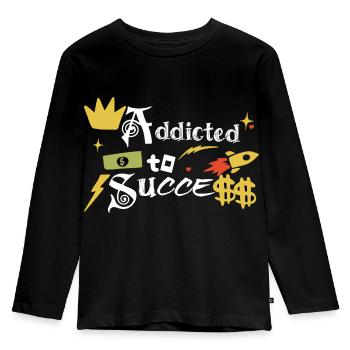 Addict to success - Kids' Premium Longsleeve Shirt - black - Front - AI Model Kid Male (0cm)