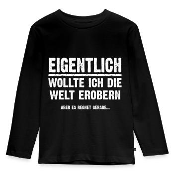 Lustige Sprüche, Geschenk zB Geburtstag, Nerd - Kinder Premium Bio Langarmshirt - Schwarz - Vorne - AI Model Kid Male (0cm)