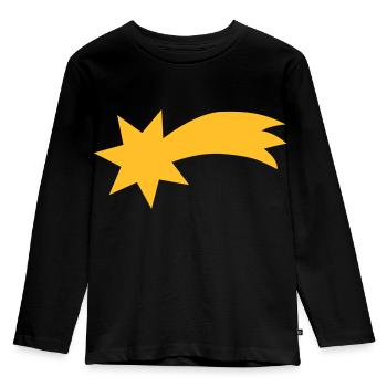 Sternschnuppe - Kinder Premium Bio Langarmshirt - Schwarz - Vorne - AI Model Kid Male (0cm)