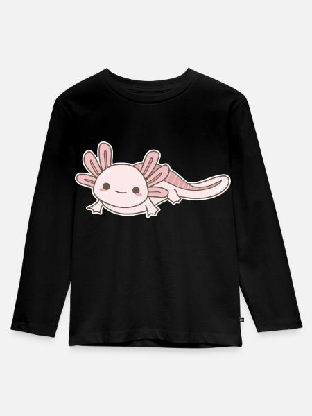 Axolotl - Kinder Premium Bio Langarmshirt - Schwarz
