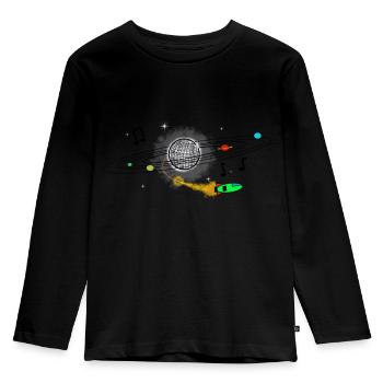 Solar Disco - Kinder Premium Bio Langarmshirt - Schwarz - Vorne - AI Model Kid Male (0cm)