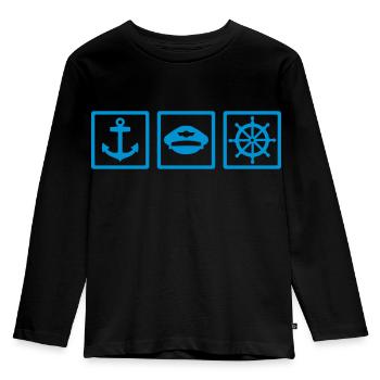 Captain - Kids' Premium Longsleeve Shirt - black - Front - AI Model Kid Male (0cm)