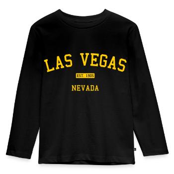 Las Vegas - Nevada - USA - United States - America - Kids' Premium Longsleeve Shirt - black - Front - AI Model Kid Male (0cm)