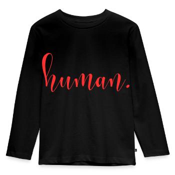 Human - T-shirt manches longues Premium Enfant - noir - Devant - AI Model Kid Male (0cm)