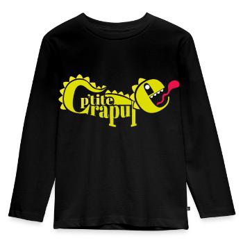 P'TITE CRAPULE - T-shirt manches longues Premium Enfant - noir - Devant - AI Model Kid Male (0cm)