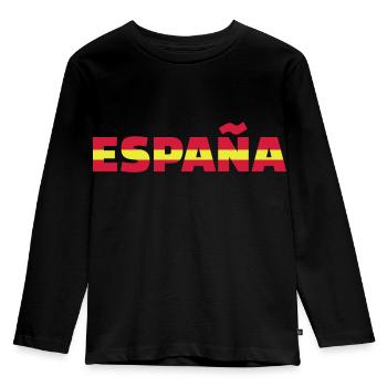 Spanien - Kinder Premium Bio Langarmshirt - Schwarz - Vorne - AI Model Kid Male (0cm)