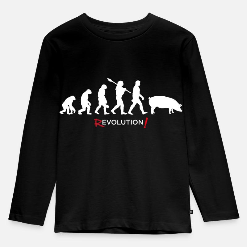 Revolution - Evolution Uomo Fun Twist 04 - Maglia a maniche lunghe ecologica premium per bambini - nero
