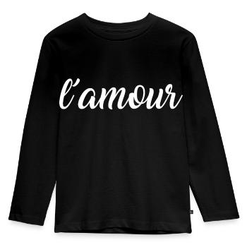 l´amour - Liebe - Love - Amour - Amore - Kids' Premium Longsleeve Shirt - black - Front - AI Model Kid Male (0cm)