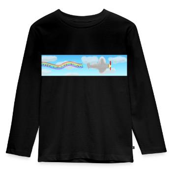 keep smiling all day flyer - Kids' Premium Longsleeve Shirt - black - Front - AI Model Kid Male (0cm)