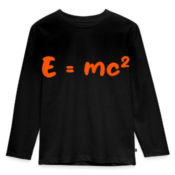 E=mc2 - Kinder Premium Bio Langarmshirt - Schwarz - Vorne - AI Model Kid Male (0cm)