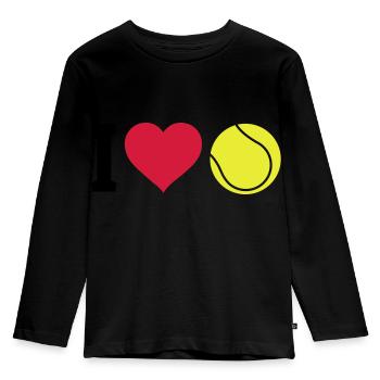 I love tennis j'aime le tennis - T-shirt manches longues Premium Enfant - noir - Devant - AI Model Kid Male (0cm)