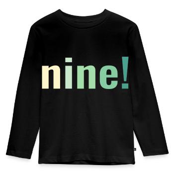 9th Birthday Children's Birthday Party - Kids' Premium Longsleeve Shirt - black - Front - AI Model Kid Male (0cm)