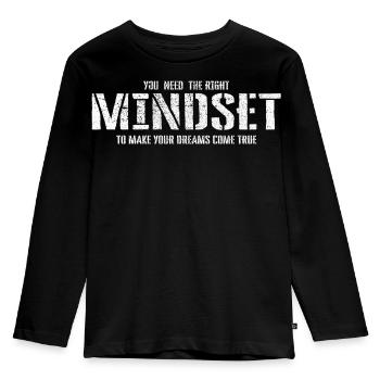 Mindset - Kids' Premium Longsleeve Shirt - black - Front - AI Model Kid Male (0cm)
