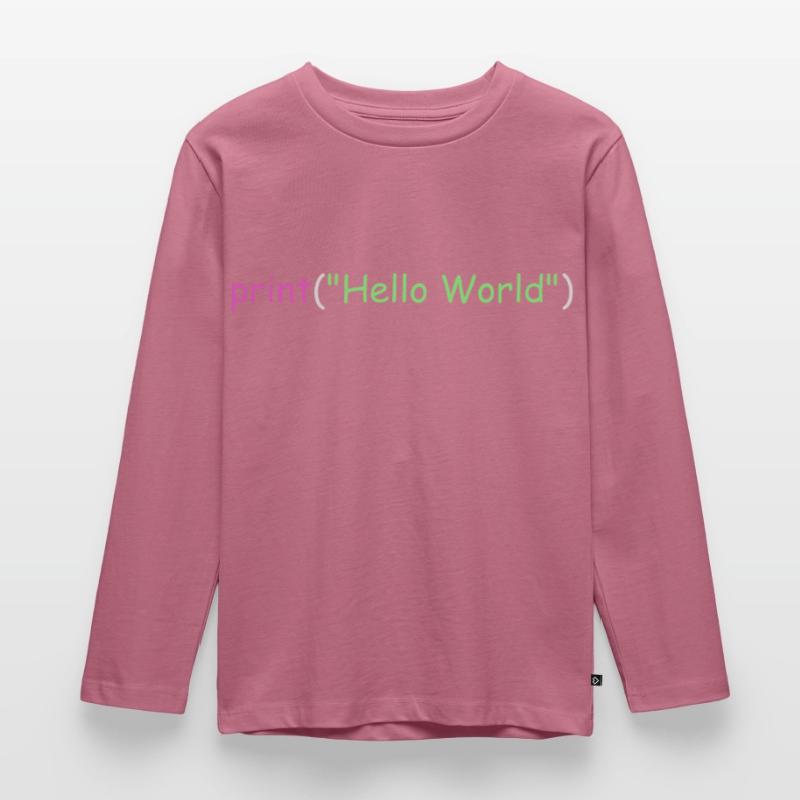 Hello World Programmierung Python C ++ C # Kinder Premium Bio Langarmshirt