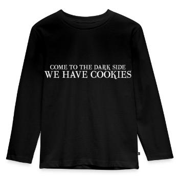 Come to the dark side, we have cookies! power - Kids' Premium Longsleeve Shirt - black - Front - AI Model Kid Male (0cm)