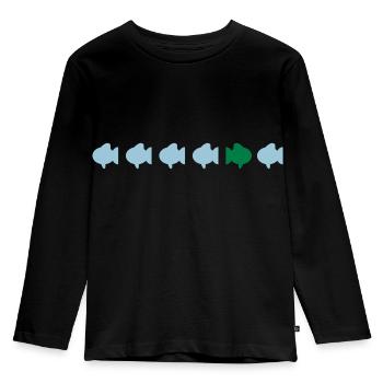 different fish différents poissons - T-shirt manches longues Premium Enfant - noir - Devant - AI Model Kid Male (0cm)