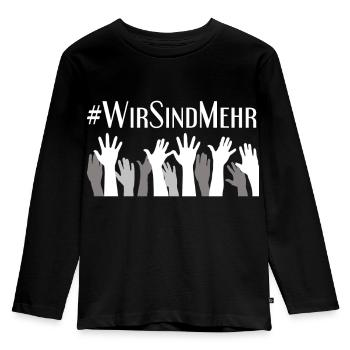 #Wirsindmore we are more. Chemnitz. Against the right wing - Kids' Premium Longsleeve Shirt - black - Front - AI Model Kid Male (0cm)