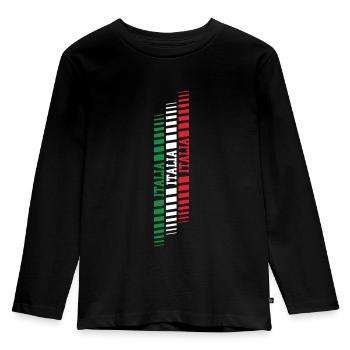 Italia Racing 03 - Kinder Premium Bio Langarmshirt - Schwarz - Vorne - AI Model Kid Male (0cm)