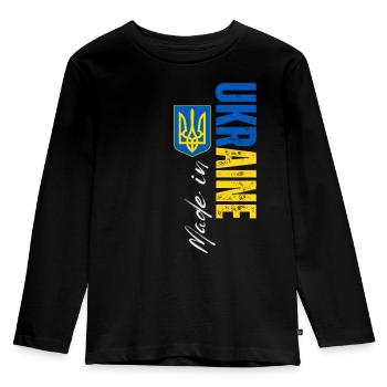 Made in Ukraine, I love Ukraine - Kids' Premium Longsleeve Shirt - black - Front - AI Model Kid Male (0cm)