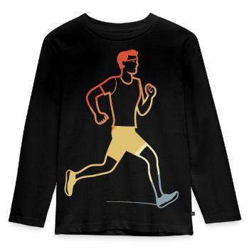 Retro Jogger Sketch - Kids' Premium Longsleeve Shirt - black - Front - AI Model Kid Male (0cm)